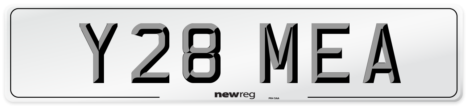 Y28 MEA Number Plate from New Reg